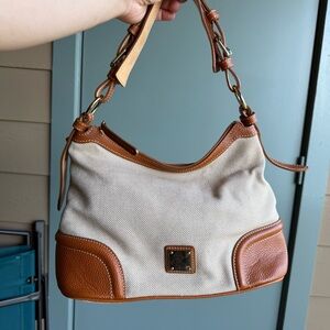 Dooney & Bourke Canvas Leather Trim Shoulder Bag